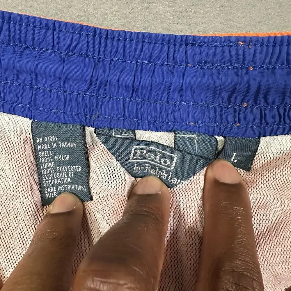 Polo Ralph Lauren Swim Trunks Shorts Men’s Size L Large Orange Surfing Logo